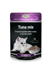 Gina консервы для кошек сочные кусочки мяса тунца в густом соусе 85 гр. 